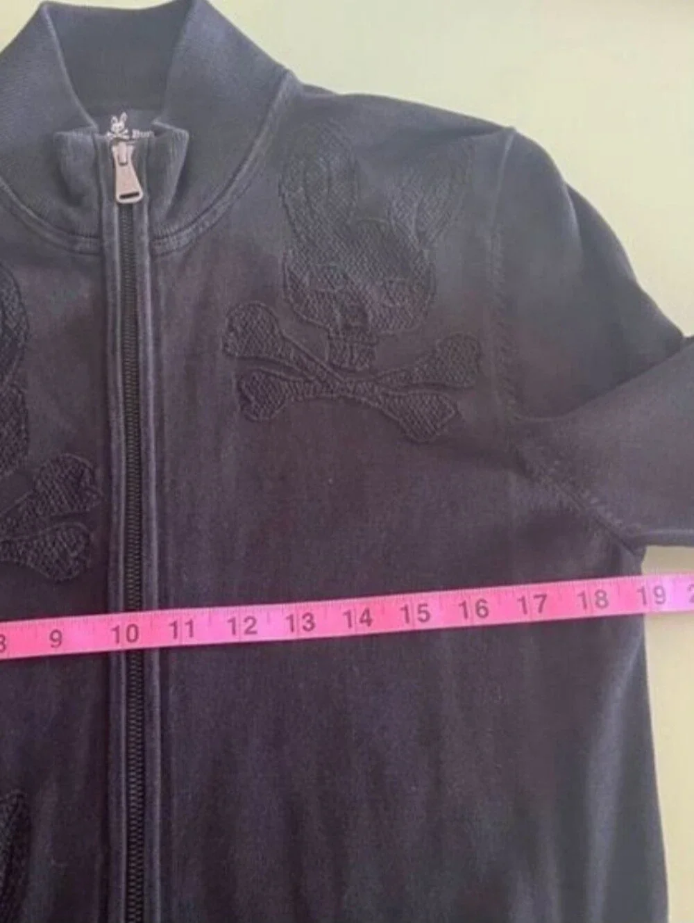 Psycho Bunny Men’s Black Full Zip Cotton Knit Cardigan Sweater Jacket XS
